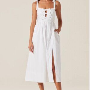 ASTR Helia Bow Front Midi Dress